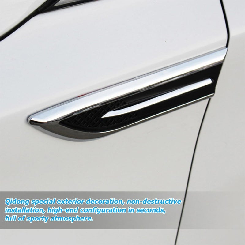 Sandfren 2PCS Car Hood Side Air Flow Intake Vent Trim, Self Adhesive Weatherproof Vehicle Grille Mudguard Side Stickers, Auto Exterior Decorative Accessories, Universal for SUV Sedan Truck - Image 4
